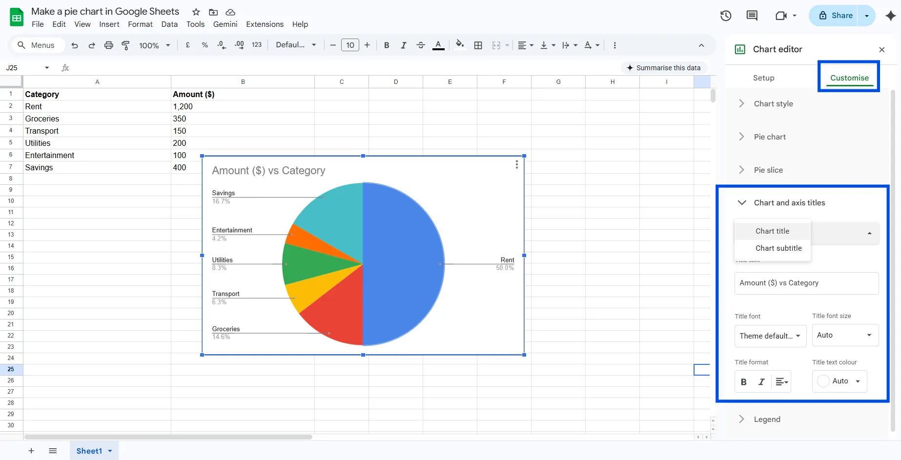 How to Add a Chart Title