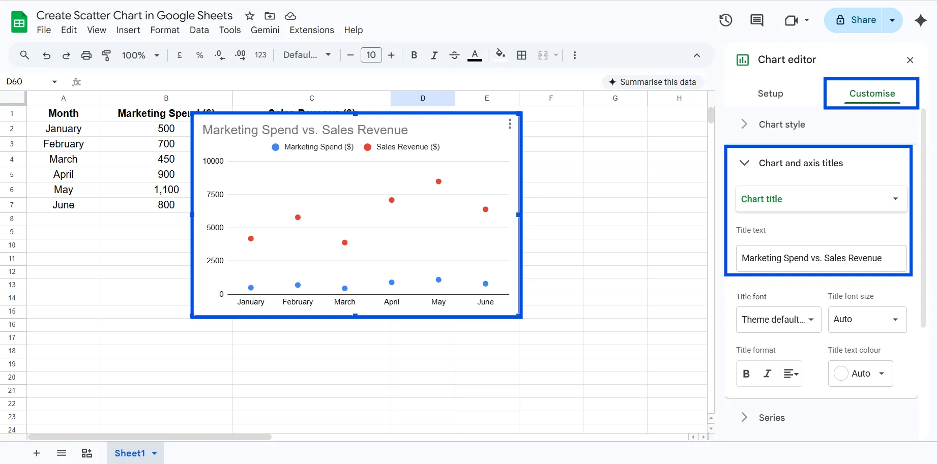 Customize Your Scatter Chart