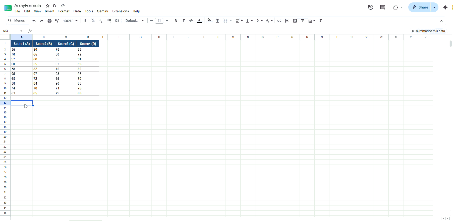 Array Formulas