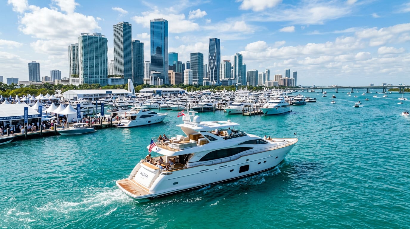 Miami International Boat Show from the water