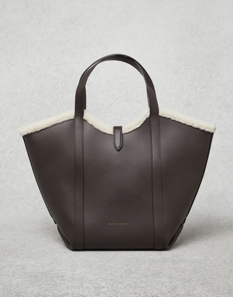 Brunello Cucinelli Matte Calfskin Shopper Bag