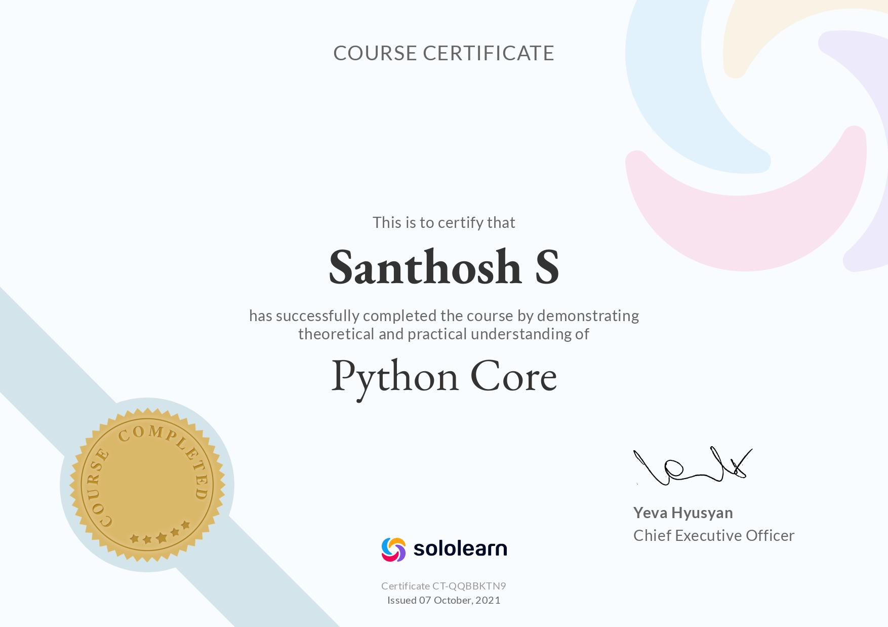 Python Core Certification