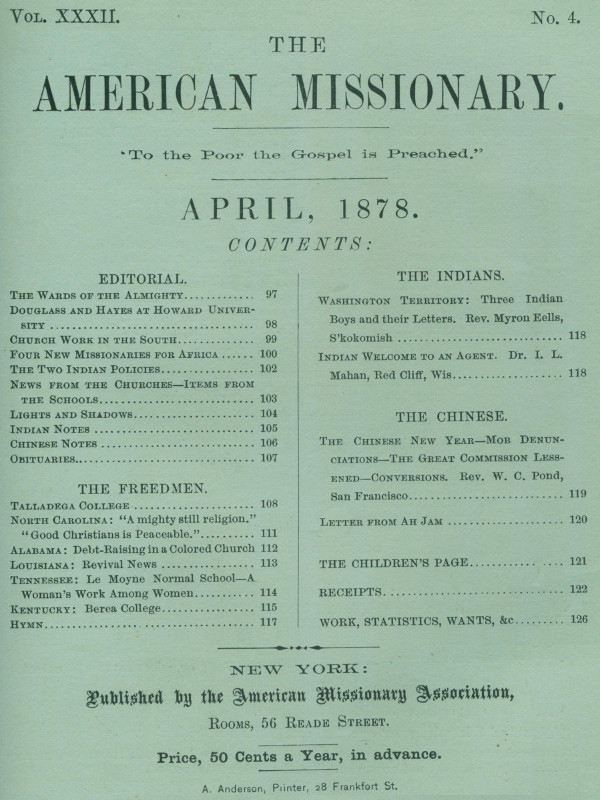 The American Missionary — Volume 32, No. 04, April 1878