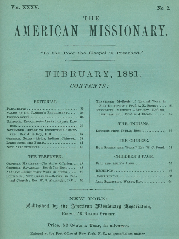 The American Missionary — Volume 35, No. 2, February, 1881