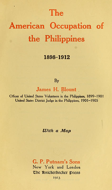 The American Occupation of the Philippines 1898-1912