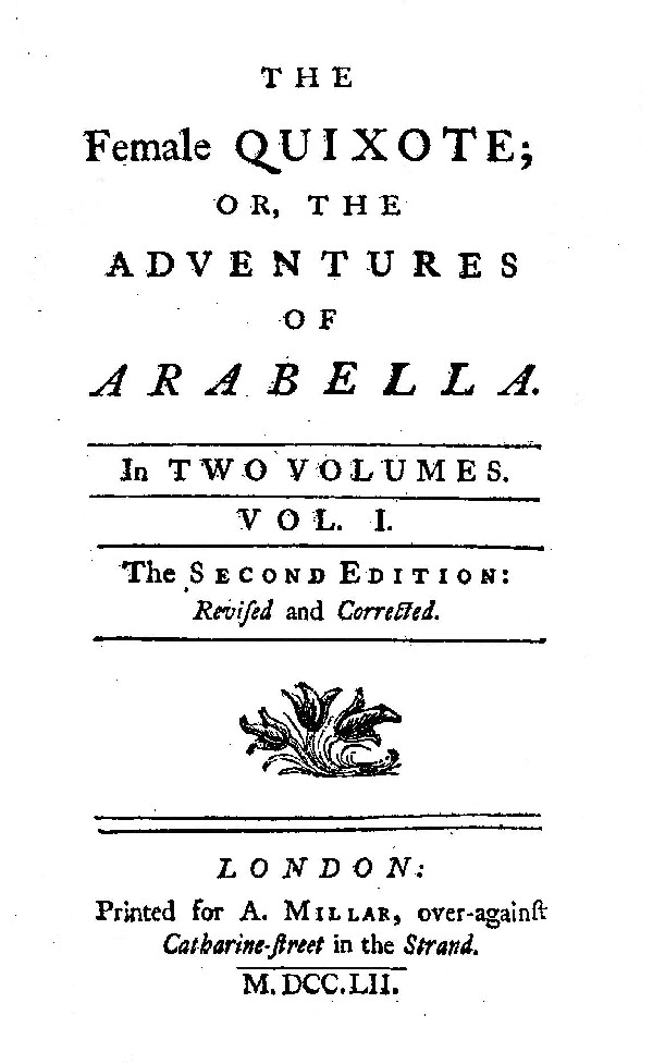 The Female Quixote; or, The Adventures of Arabella, v. 1-2