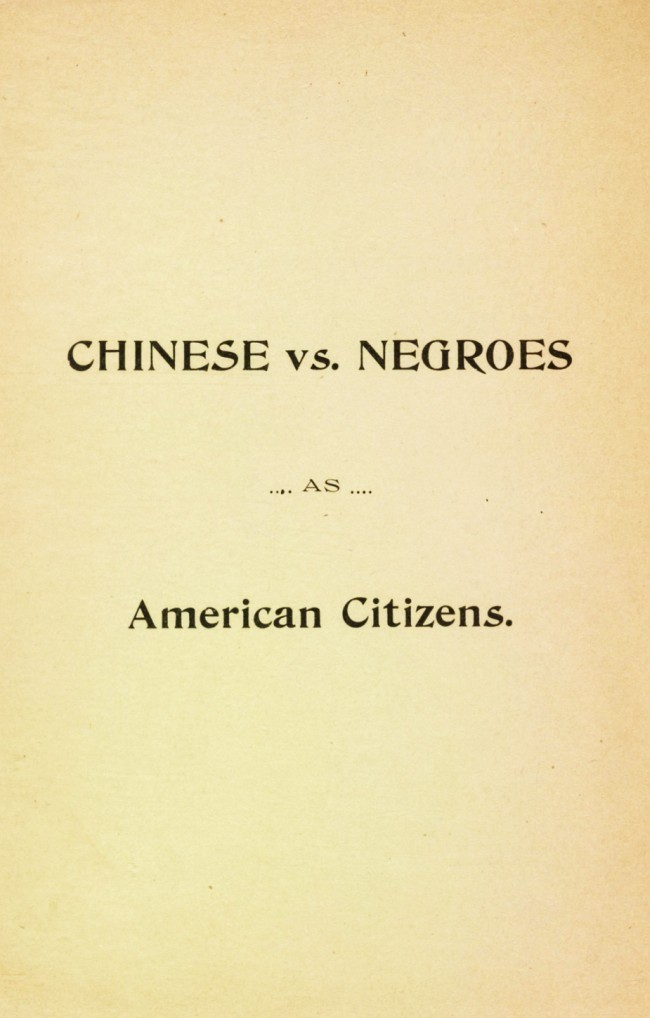 Chinese vs. Negroes as American Citizens / Mr. Scottron's Views on the Advantages of the Proposed Negro Colonization in South America