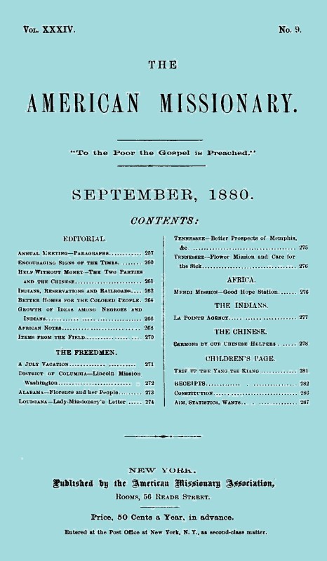 The American Missionary — Volume 34, No. 09, September, 1880