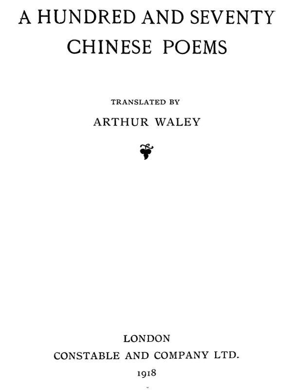 A Hundred and Seventy Chinese Poems