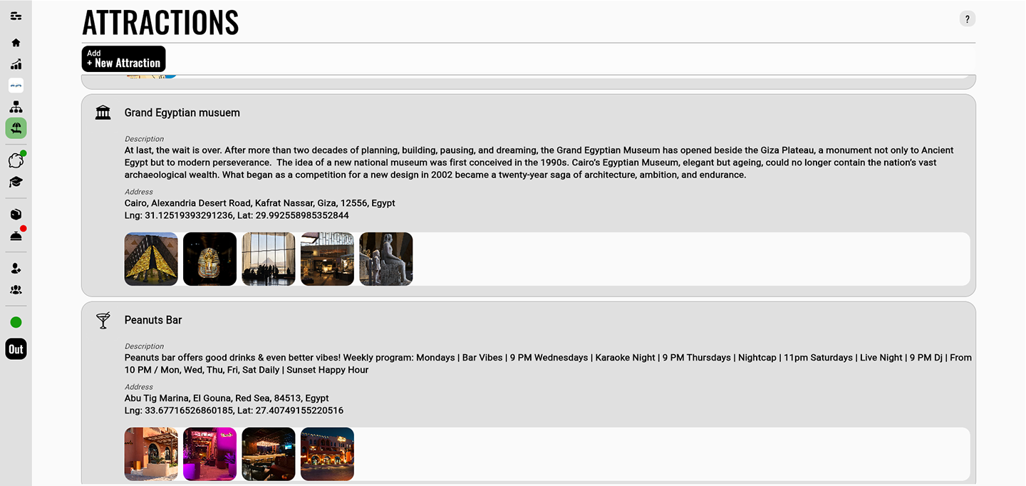 Attractions Manager screenshot