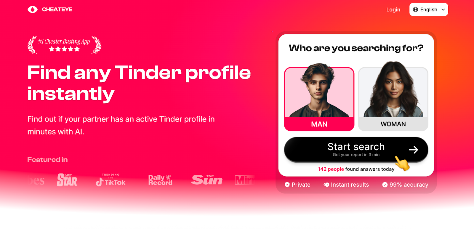 screenshot of cheateye website