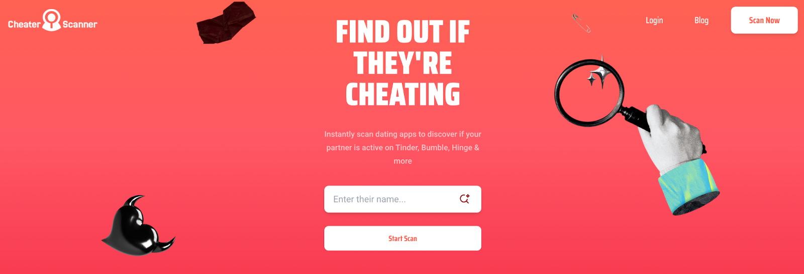 screenshot of cheaterscanne website