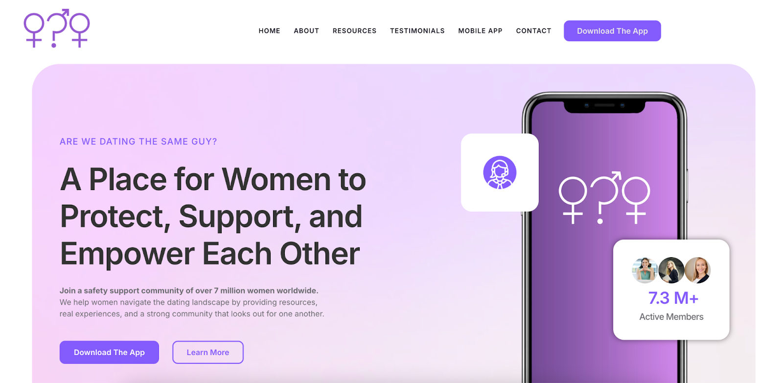 screenshot of a website of Are We Dating the Same Guy