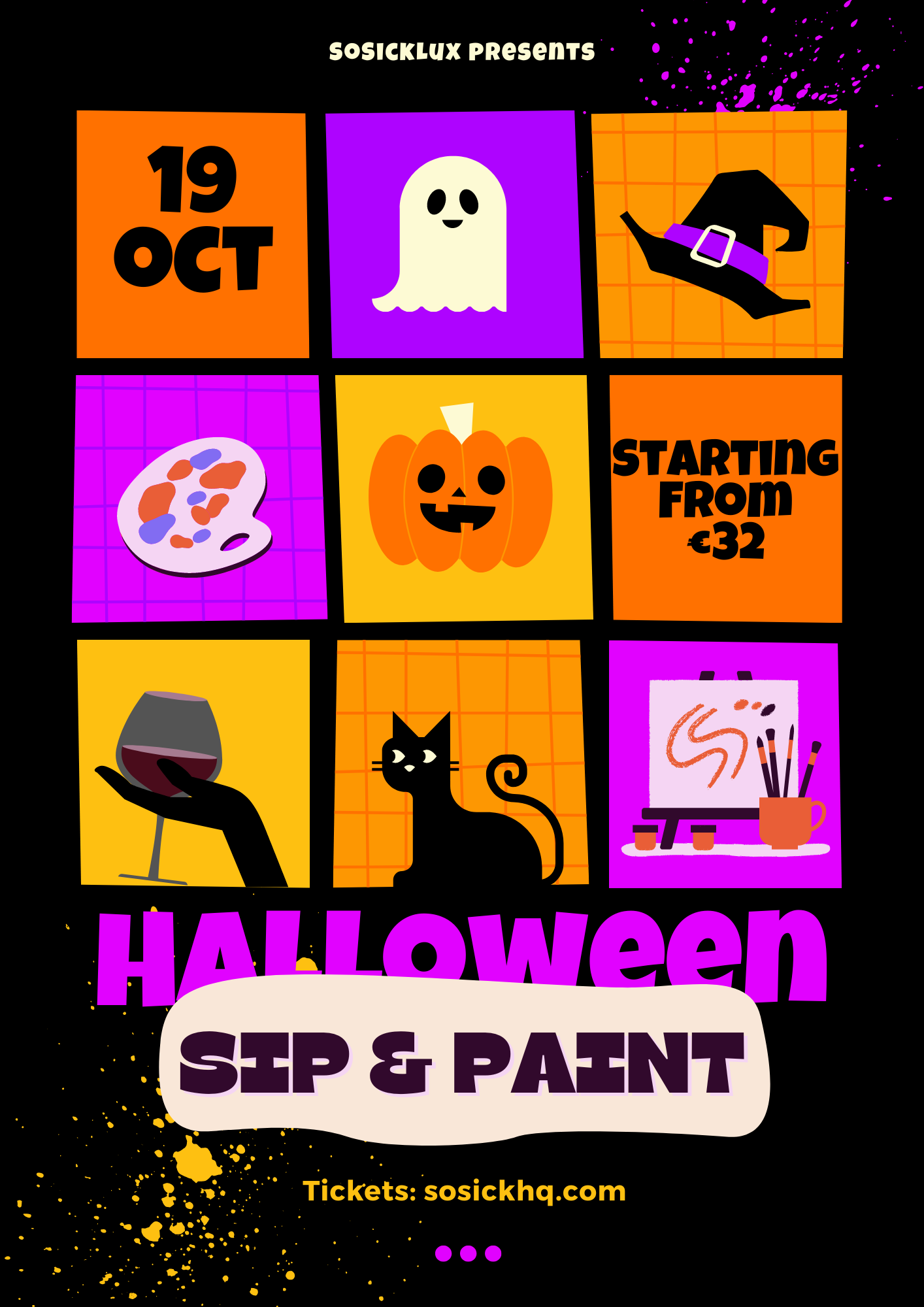 SoSickLux event (Halloween: Sip and Paint at Zap Schoul, Rives de Clausen, Grund Luxembourg, ) hosted on the Vivus Quest Platform. Tickets available on vivushub.com