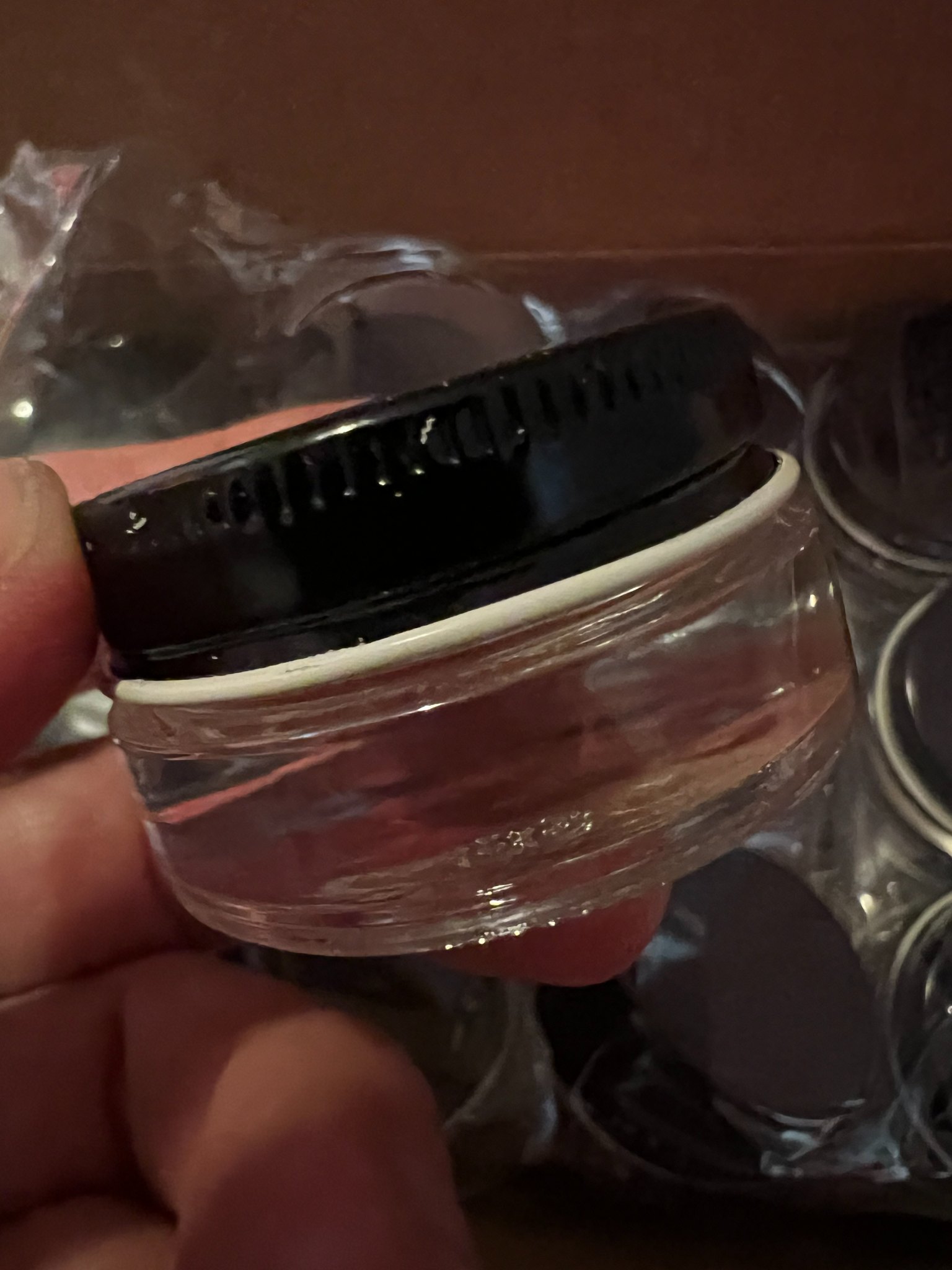34 Clear Glass Cosmetic Jars with Black Lids – 1/4 oz / 7 mL – New preview 4