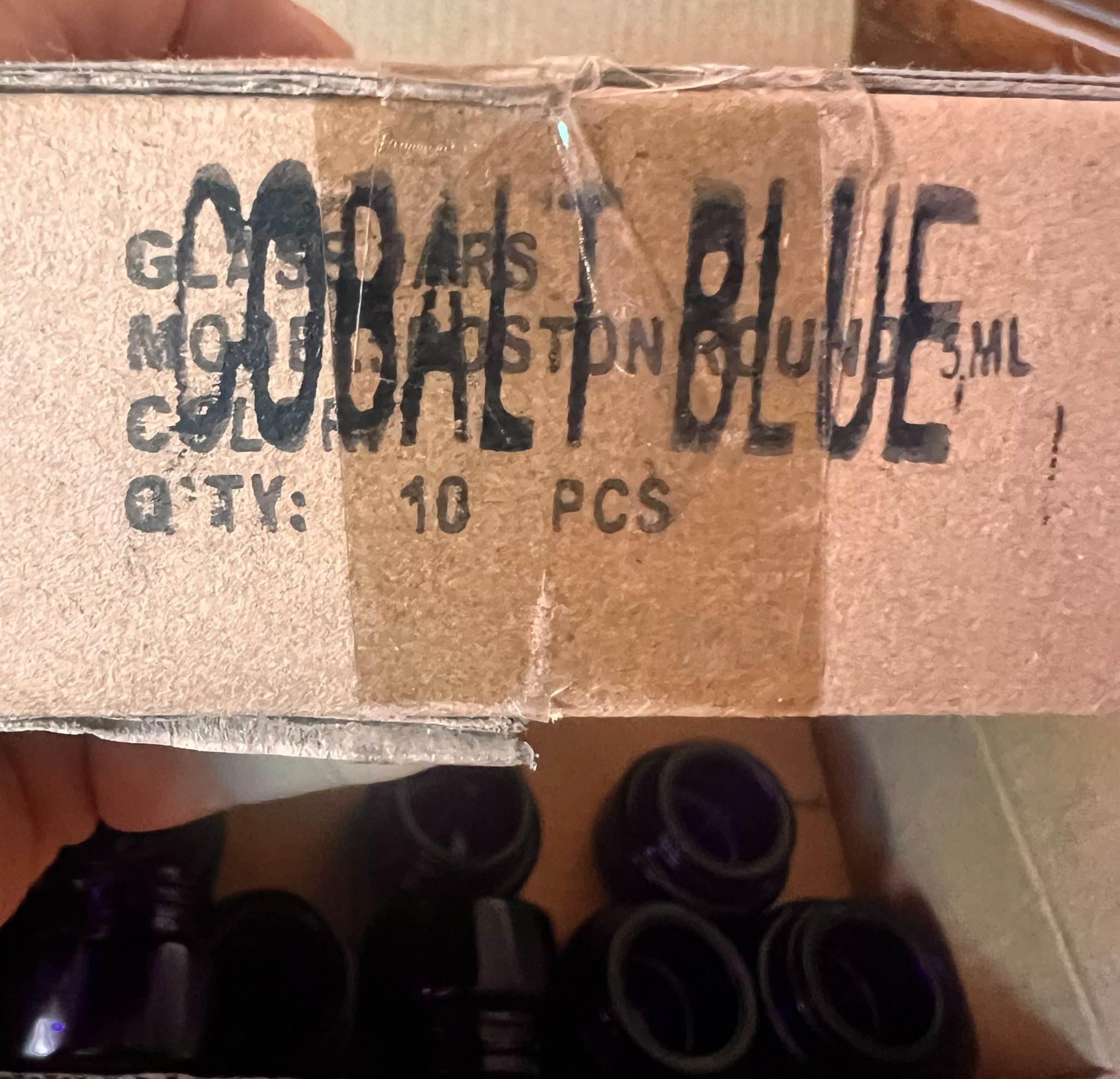 19 Cobalt Blue Glass 1/4 oz Jars – No Lids preview 3