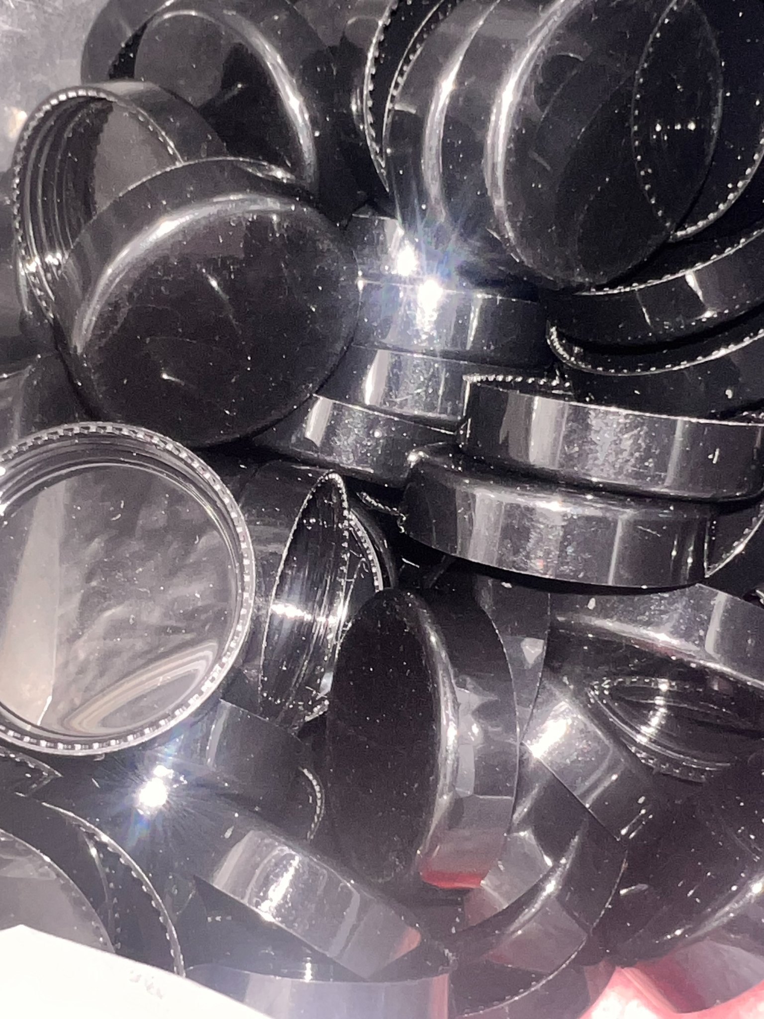 273 Black Threaded Plastic Caps – Unlined – Approx. 1.5" Diameter preview 2