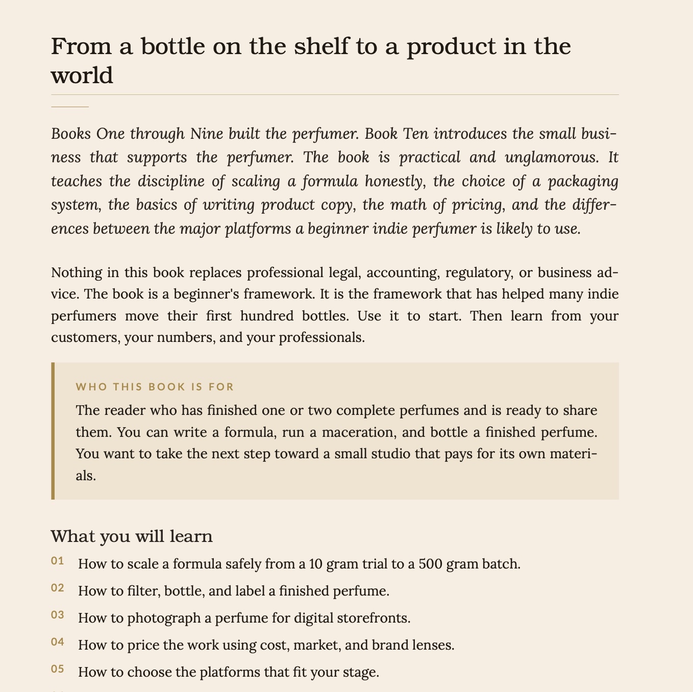 Book 10 - THE SELF GUIDED PERFUMERY STUDIO - Small Batch Production and Selling Basics preview 2