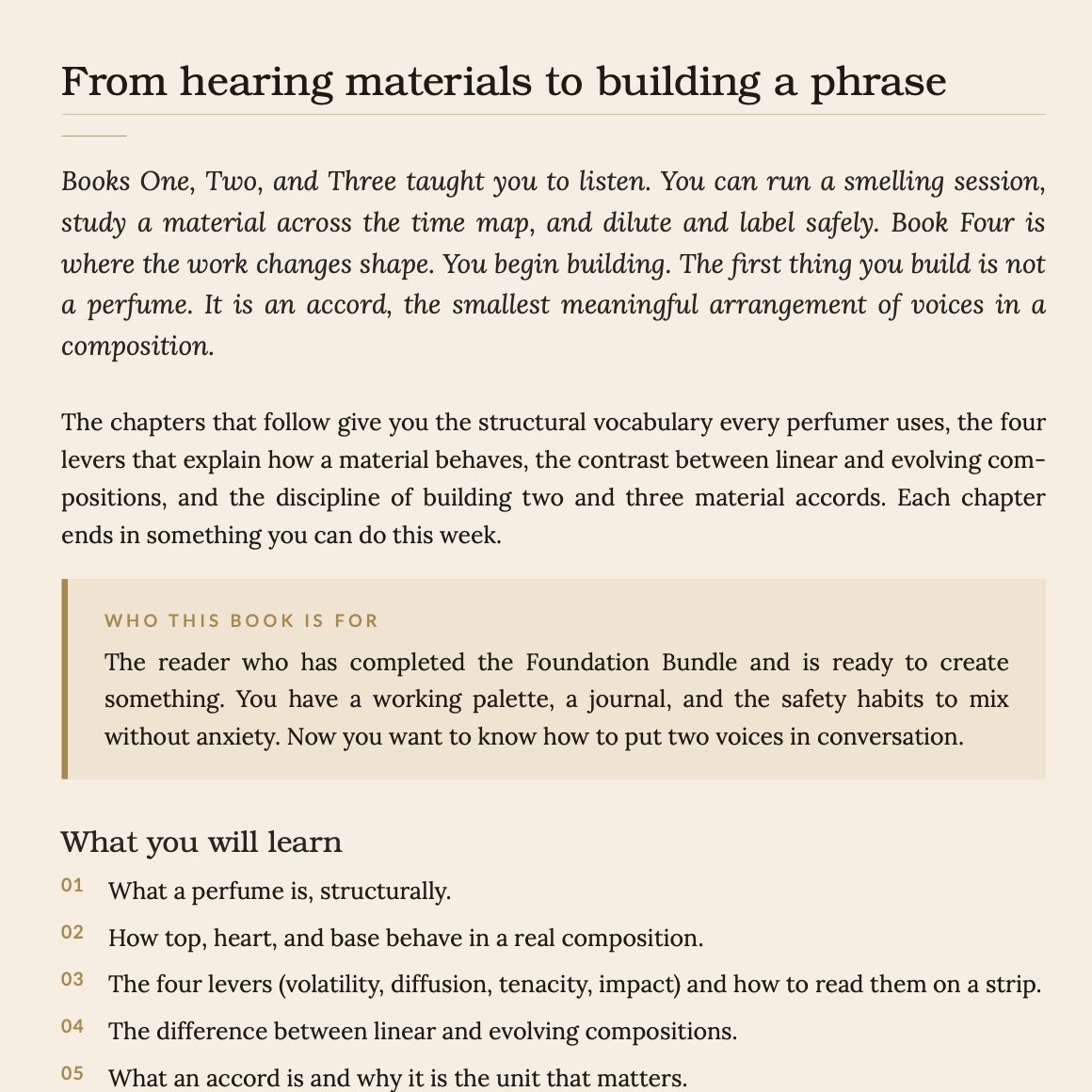 Book 4 - THE SELF GUIDED PERFUMERY STUDIO - Notes, Accords, and Fragrance Structure preview 2
