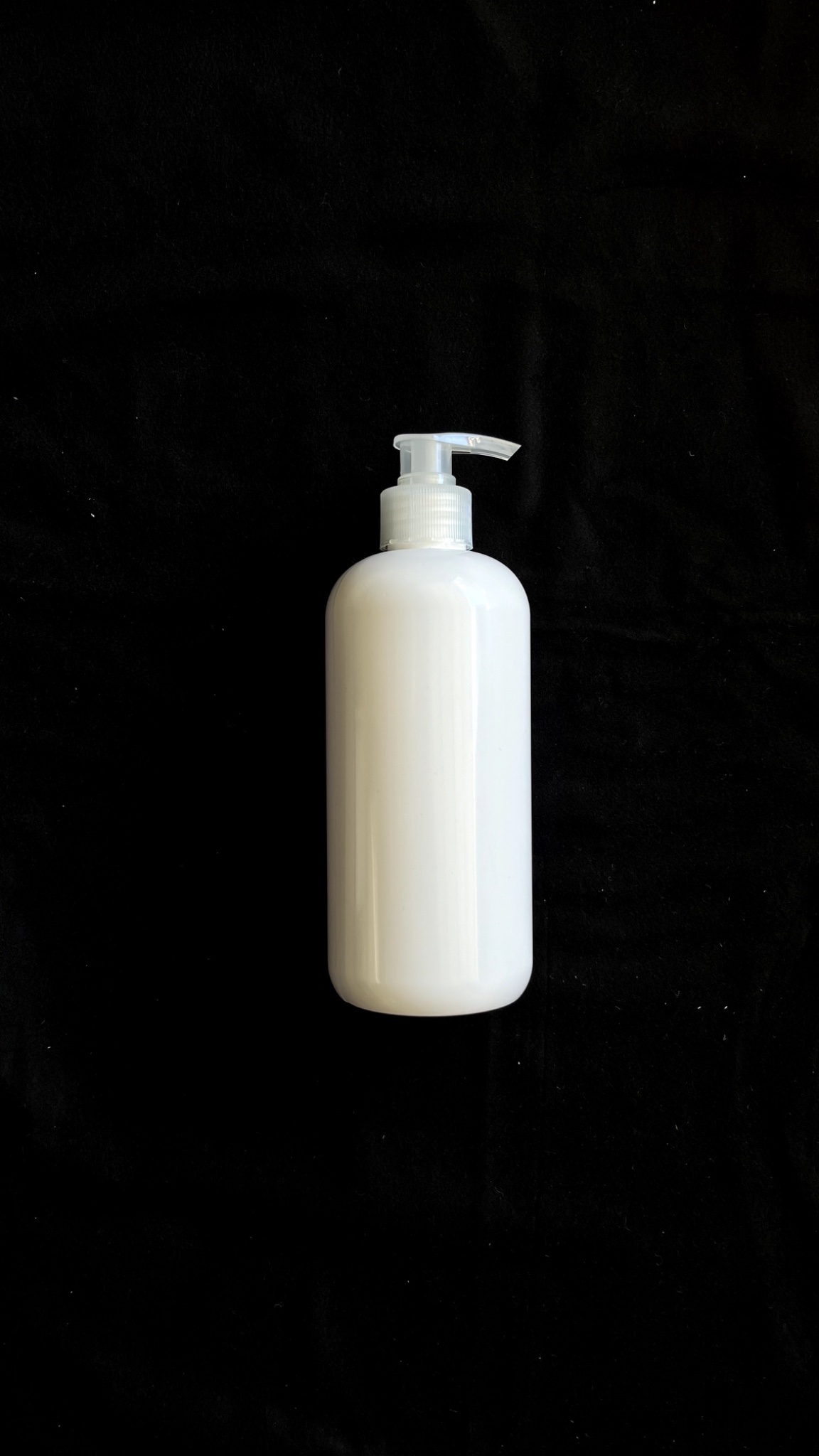 Ten - 16 oz white PET plastic boston round bottle with Natural Dispensing Pump & Dip Tube, 28-410