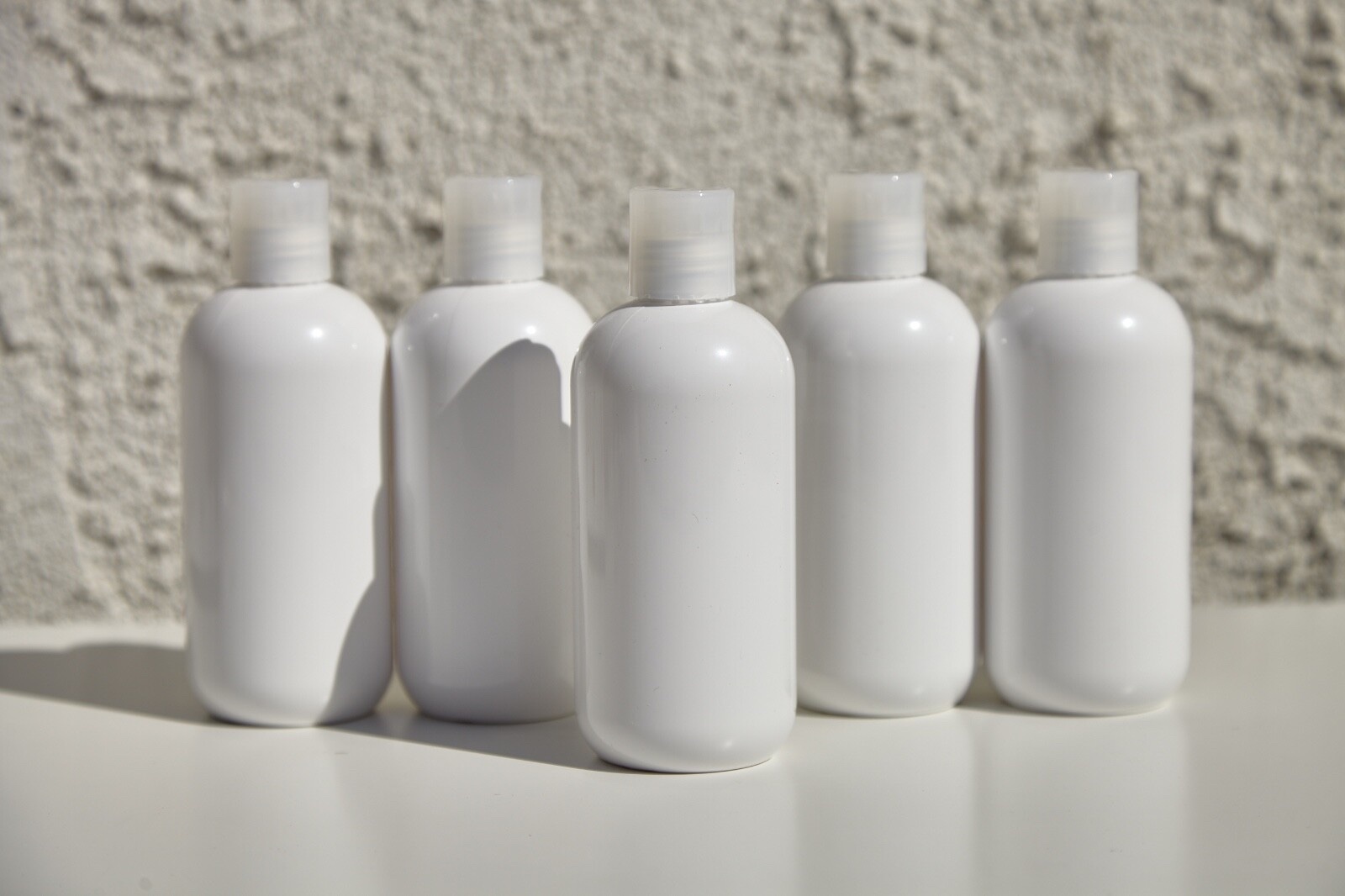 8 oz white bottle for lotion, shampoo, conditioner, etc - Disk top cap - Lot of 10 preview 2