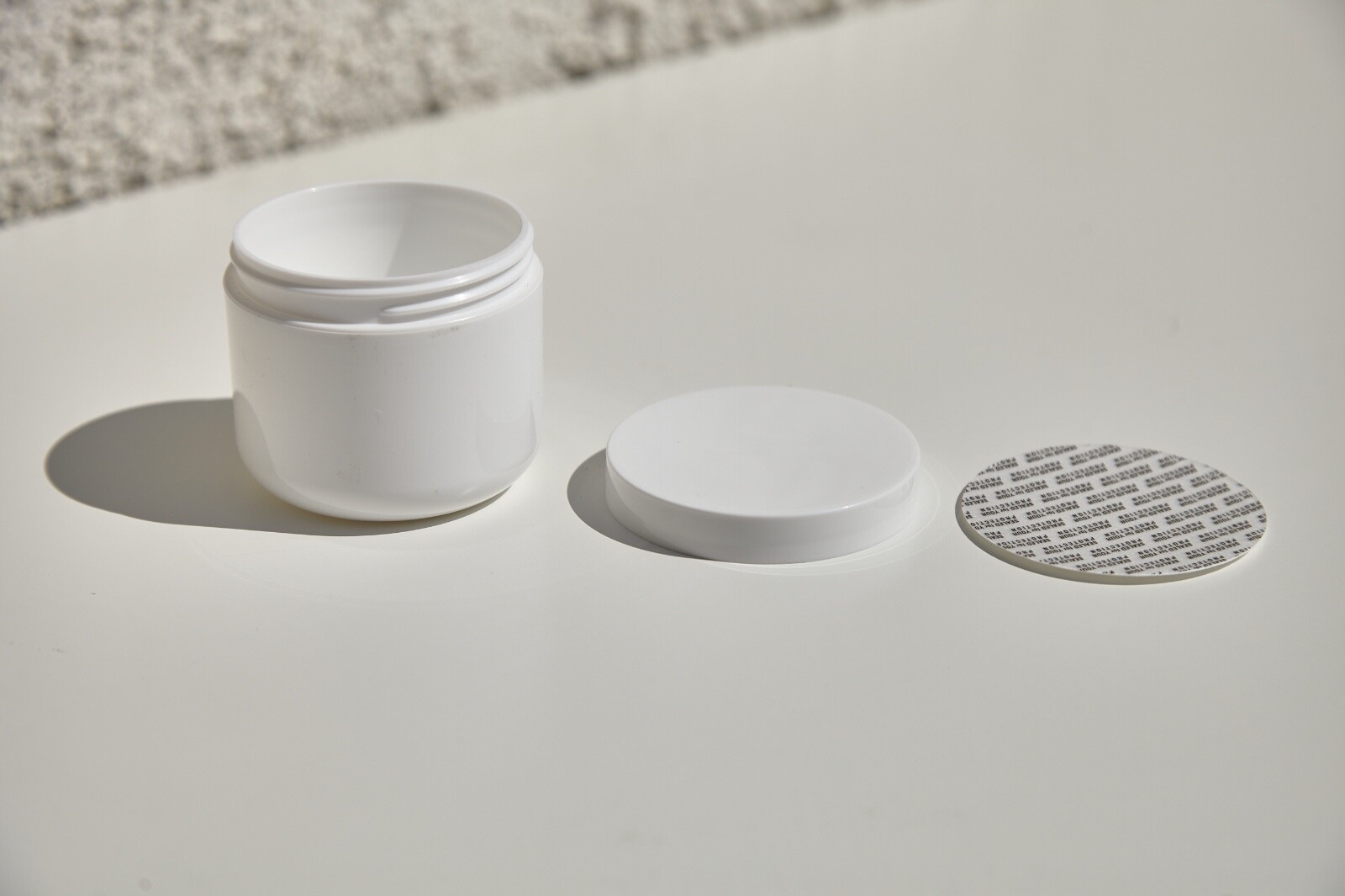 White Plastic Jar 4oz with lid and liner - Double Wall - lot of 5