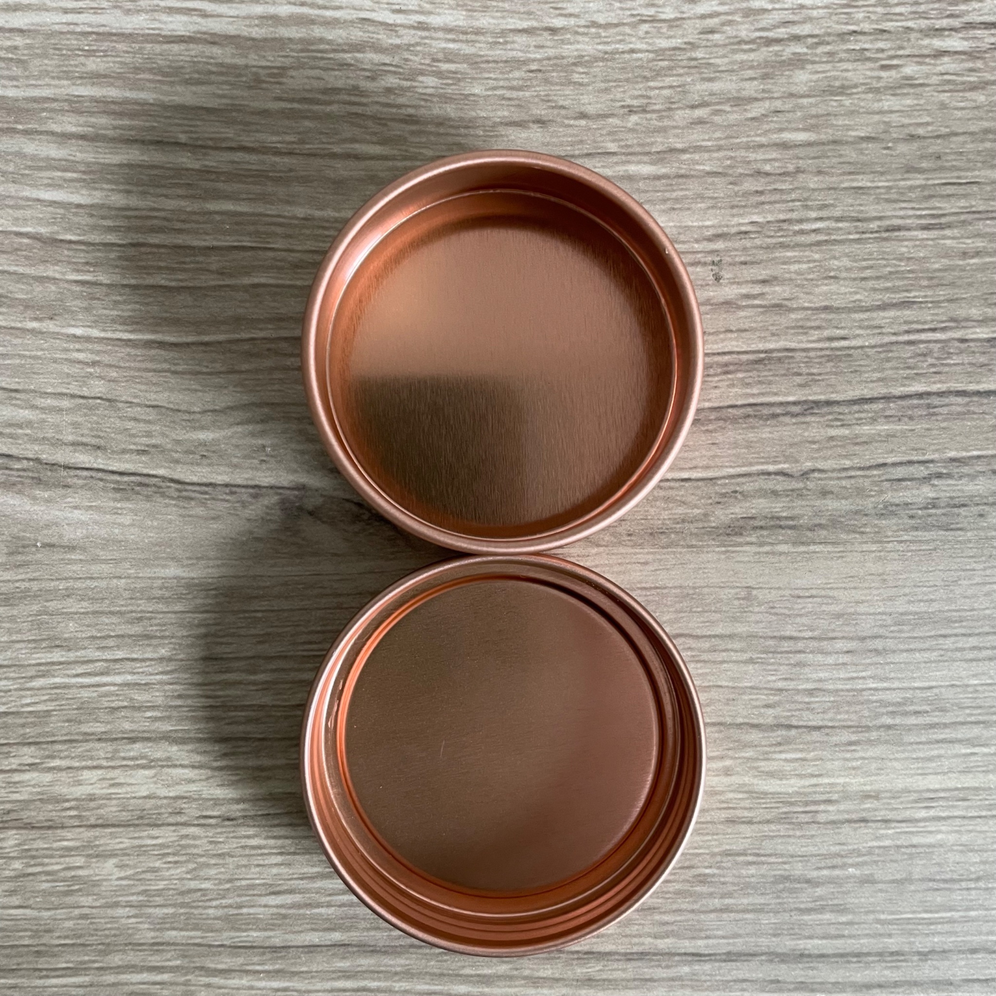 2 oz. Rose Gold Shallow Round Screw Top Tin Container, Pack of 18 preview 3