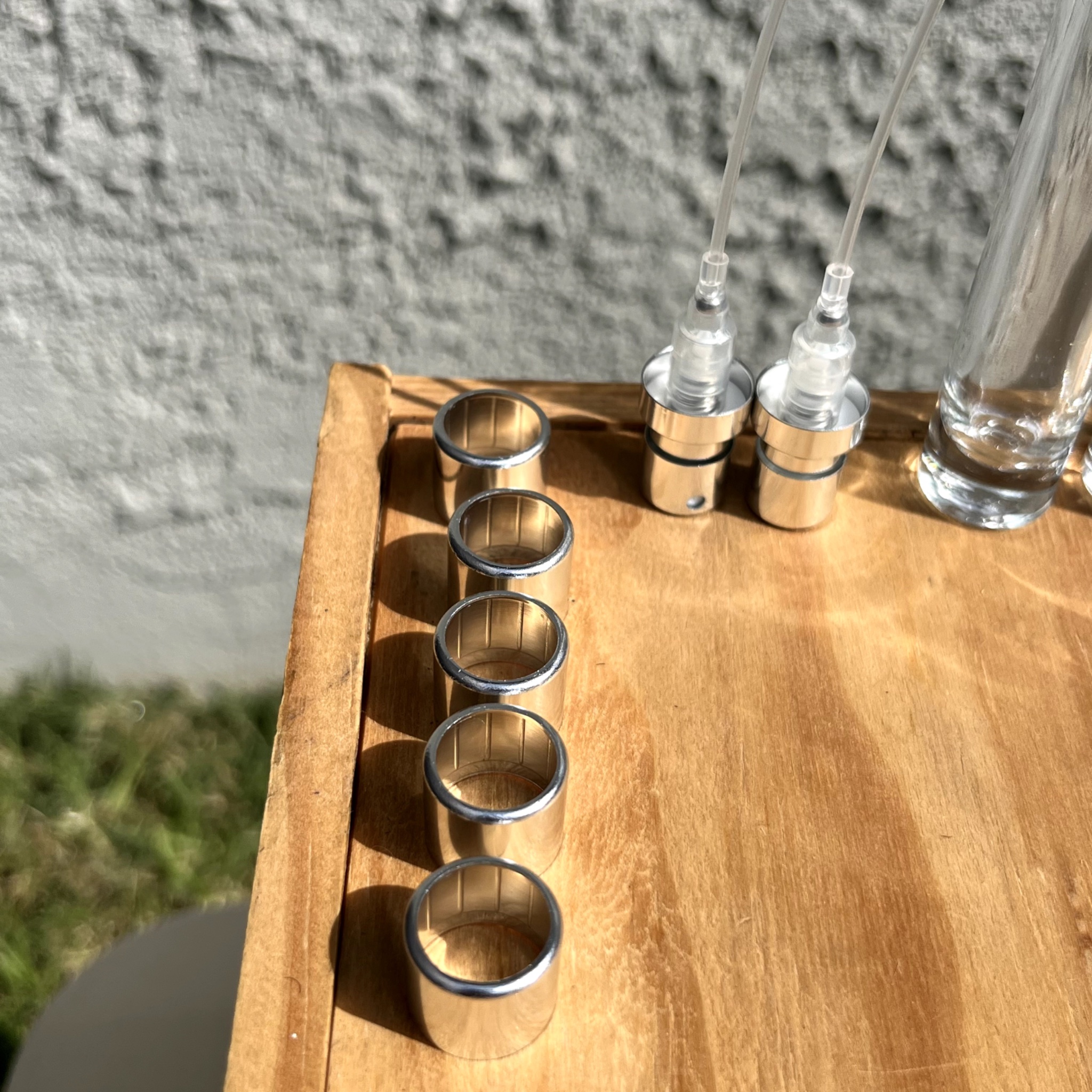 5x 10ml Cylindrical Perfume Bottles (Crimp Neck) + Atomizers, Collars & Caps preview 3