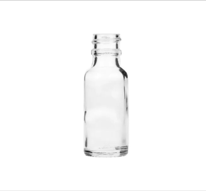5x 15ml (0.5oz) Clear Boston Round Glass Bottles + Black Phenolic Caps (18mm) preview 2