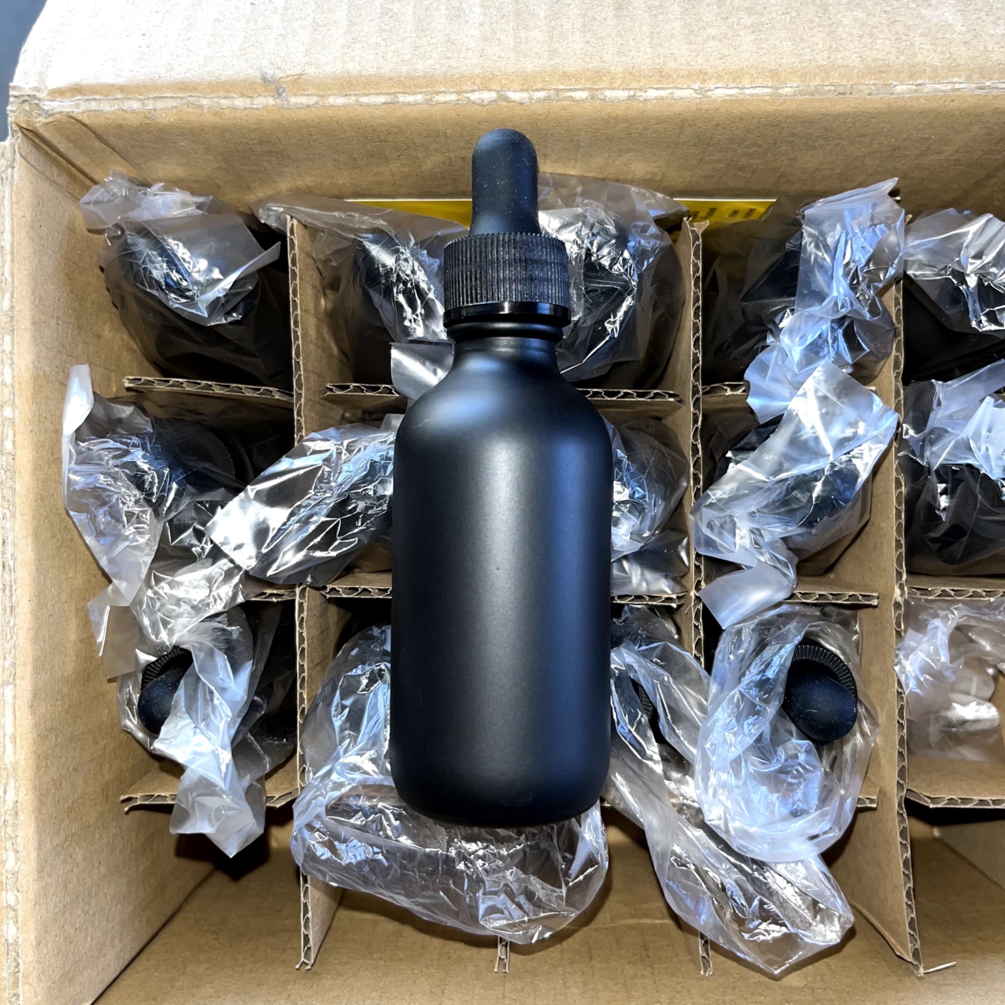 Black Boston round with dropper, 2oz - lots of 10