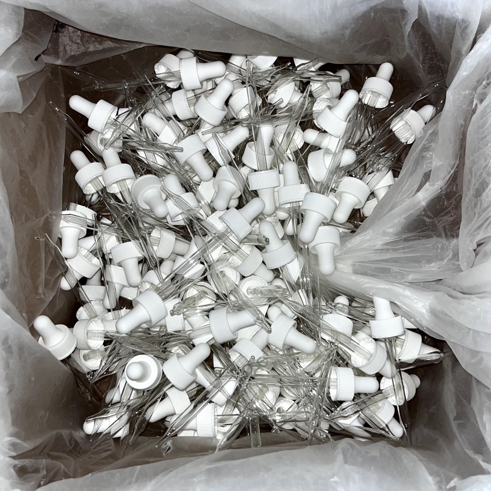 White Droppers - 3 inch long - 20/400 neck - 180