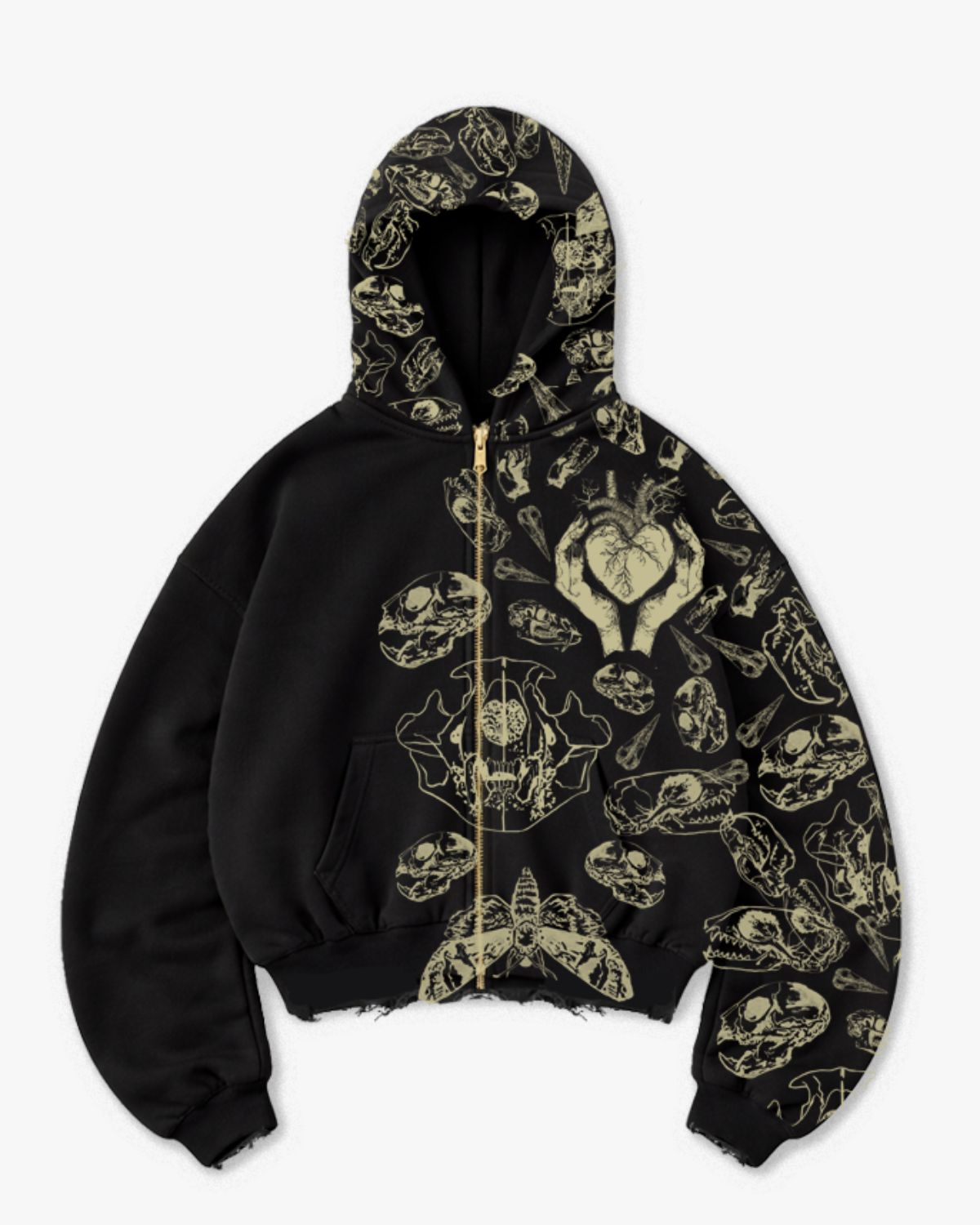 FRACTURED PULSE ZIPPER HOODIE