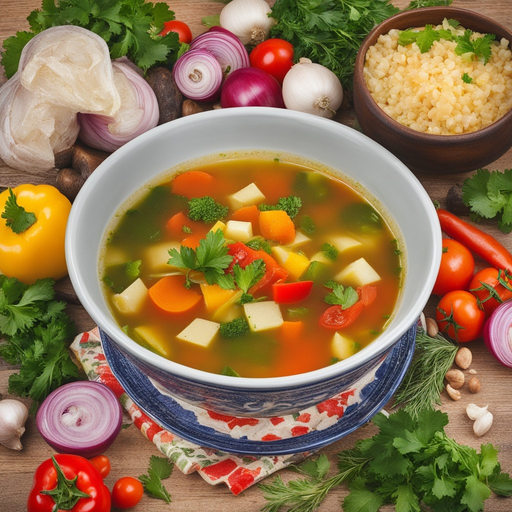 Gekochte vegetarische Suppe