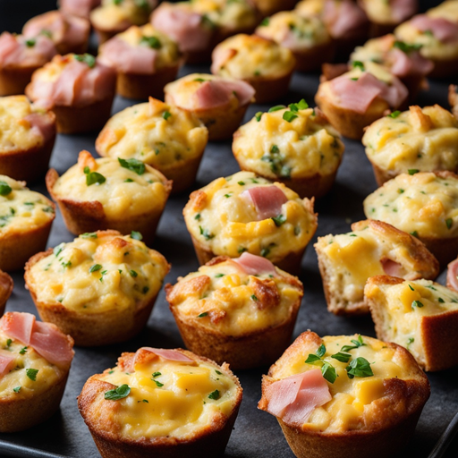 Muffins de Café da Manhã com Presunto e Ovo Cheios de Queijo