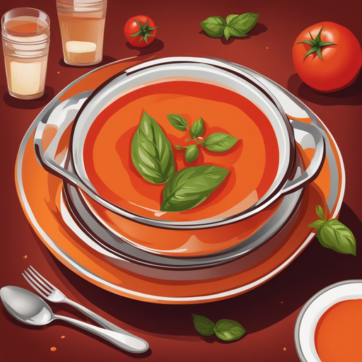 Cremige Tomaten-Basilikum-Suppe