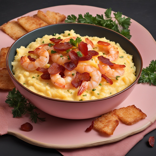 Tigela de Café da Manhã com Camarão e Grits