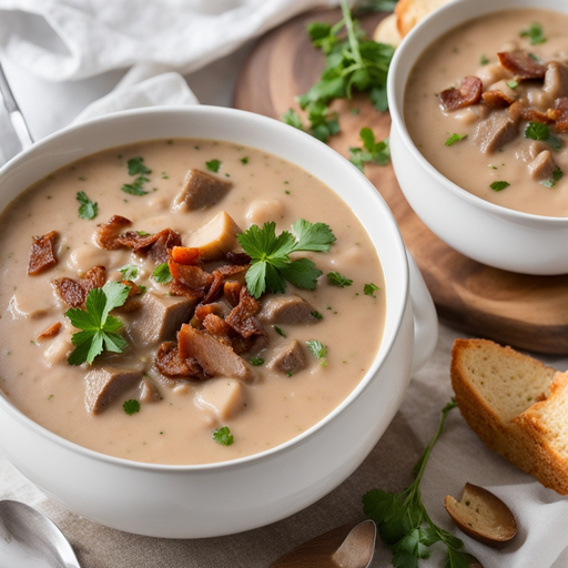 Cremige Steak- und Pilzsuppe