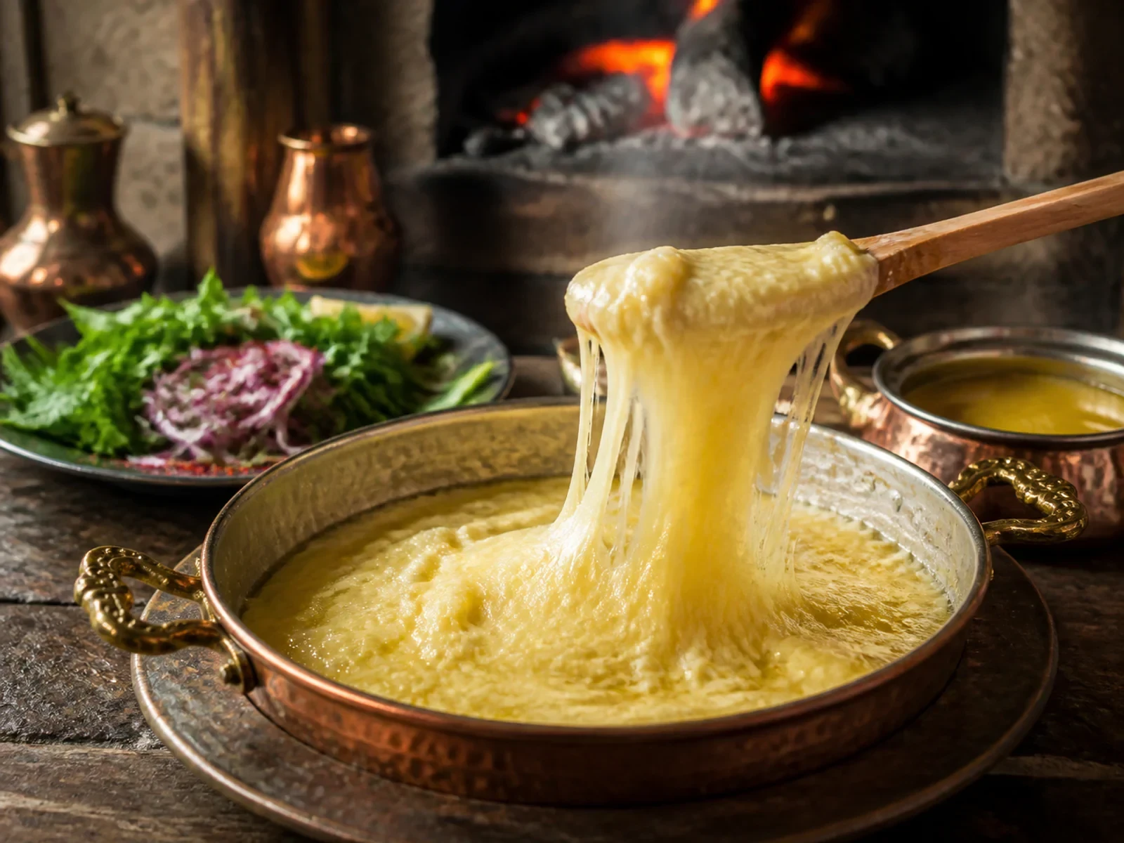 Bakır Sahanda Kolot Peynirli Rize Usulü Muhlama