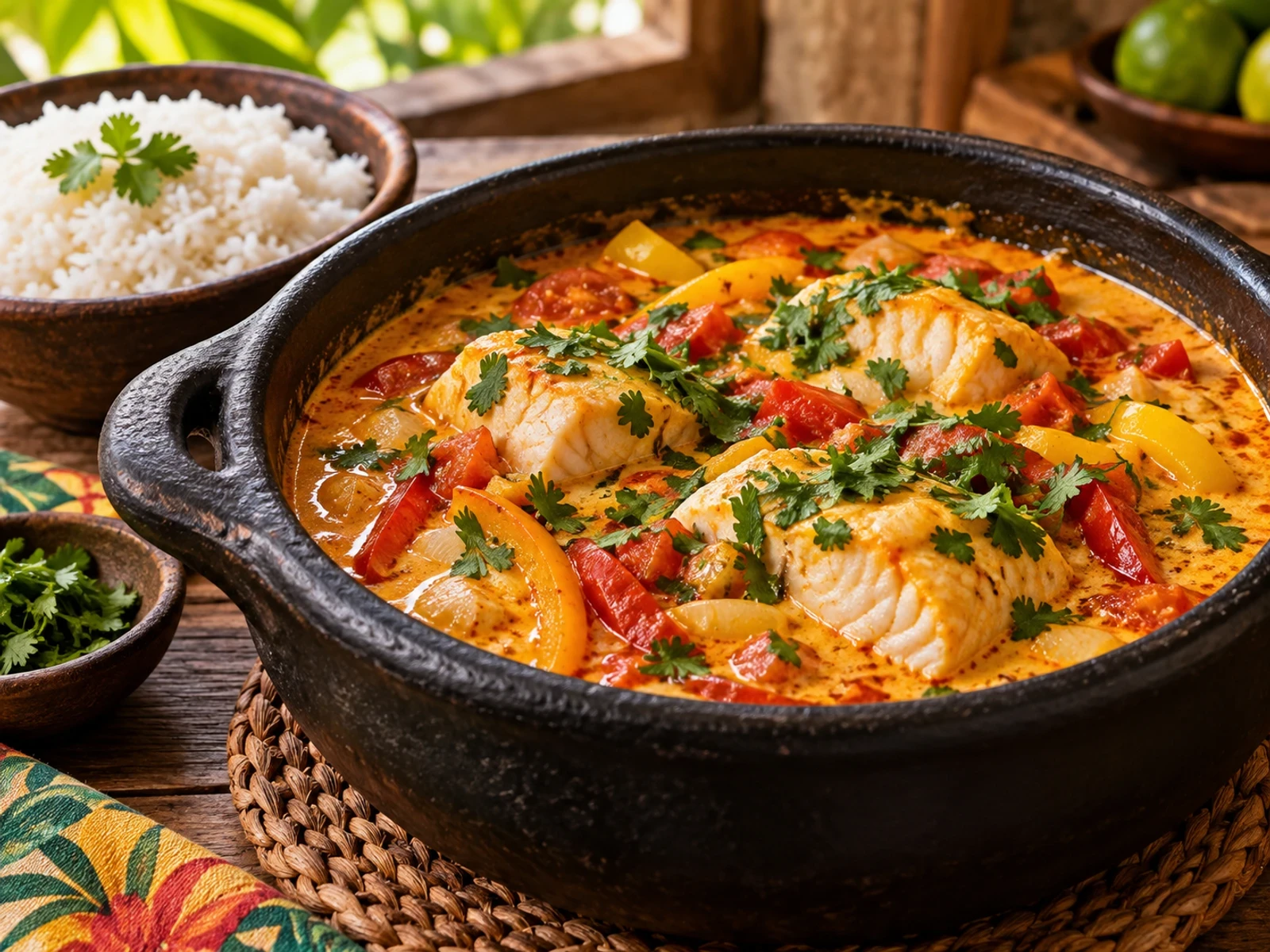 Brezilya Usulü Hindistancevizi Sütlü Balık Moqueca