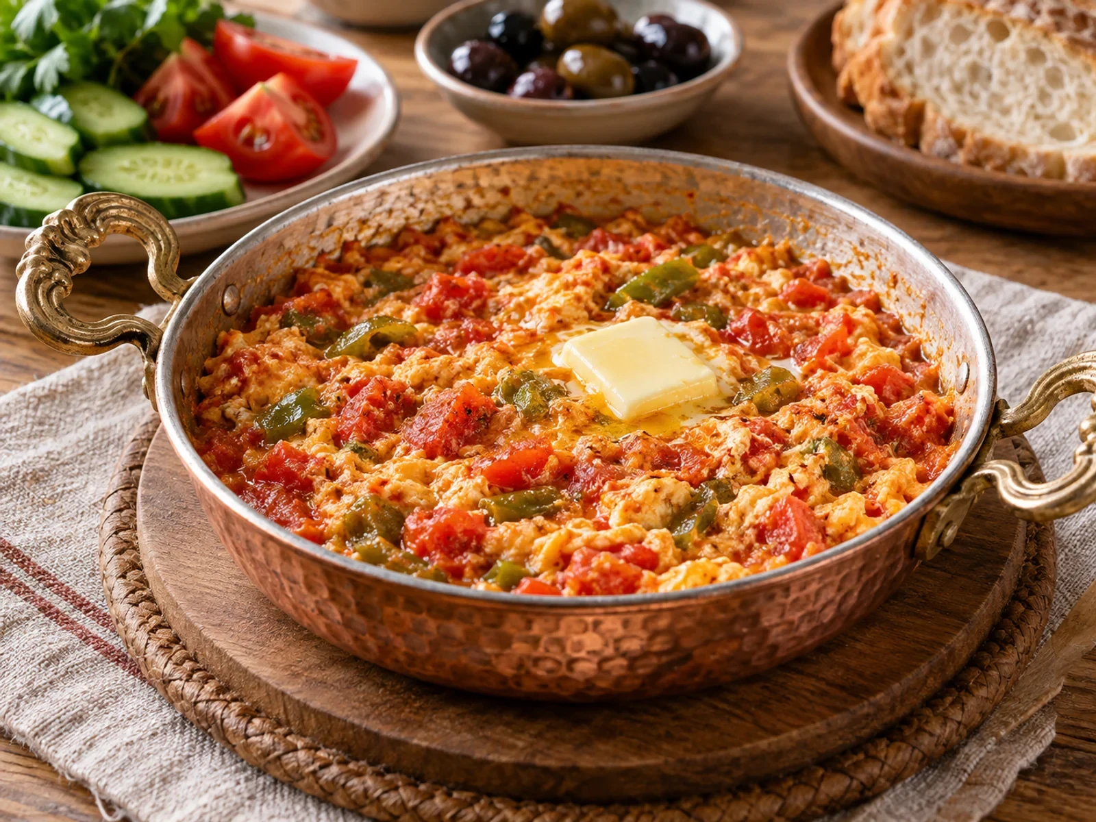 Çakallı Menemeni bitmiş yemek görünümü