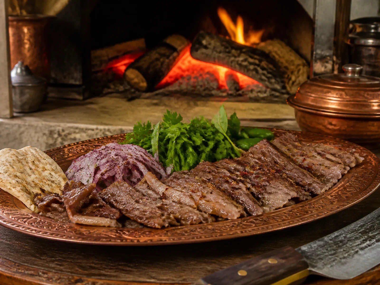 Ev Izgarasında Soğan Terbiyeli Kuzu Cağ Kebabı