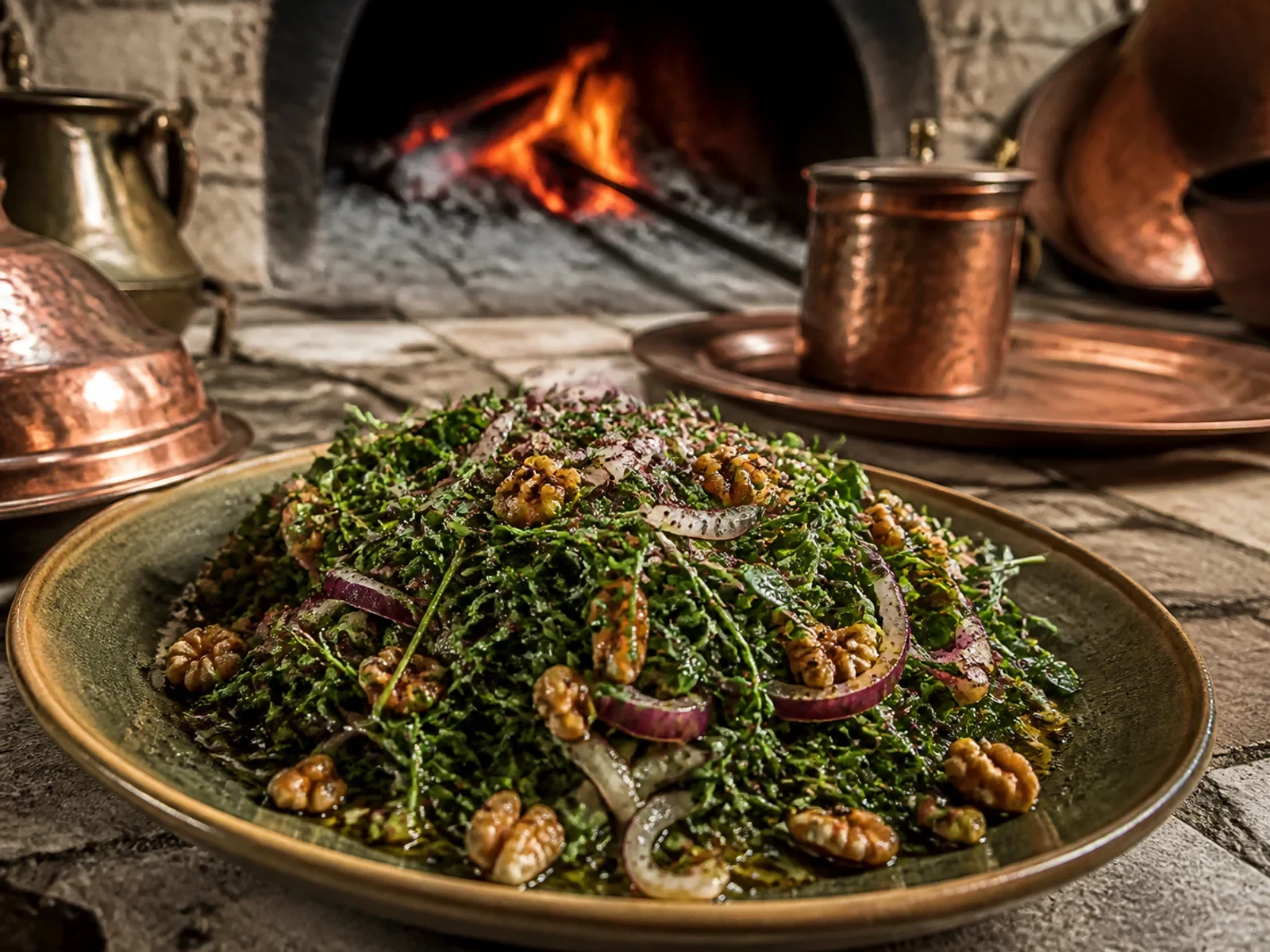 Ev Usulü Cevizli Taze Zahter Salatası