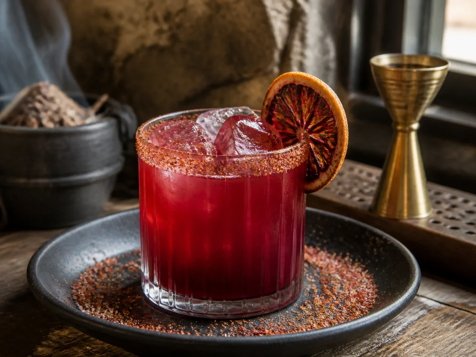 Hibiskuslu Kan Portakallı Mezcal Paloma
