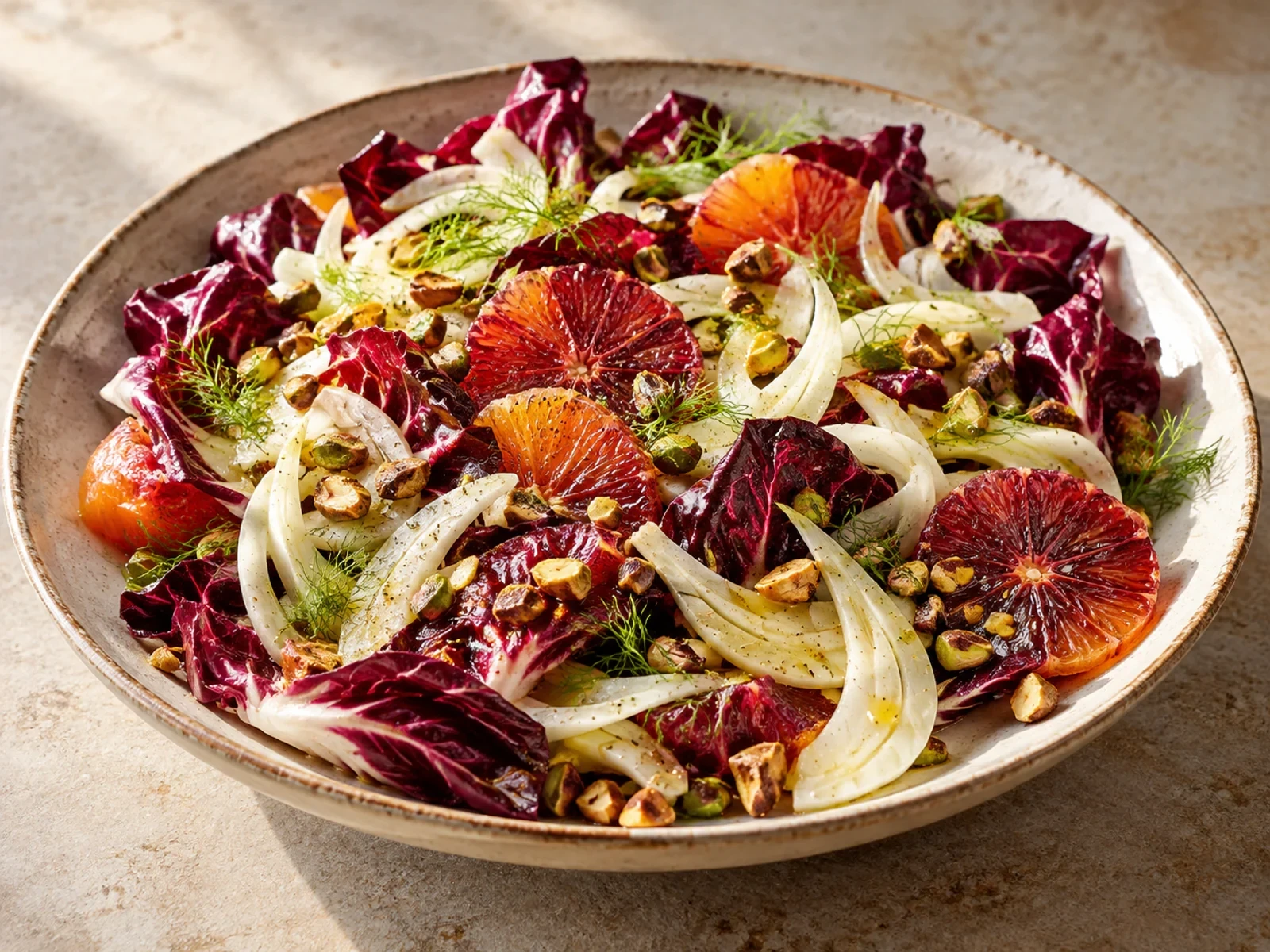 Kan Portakallı Radicchio ve Rezene Salatası