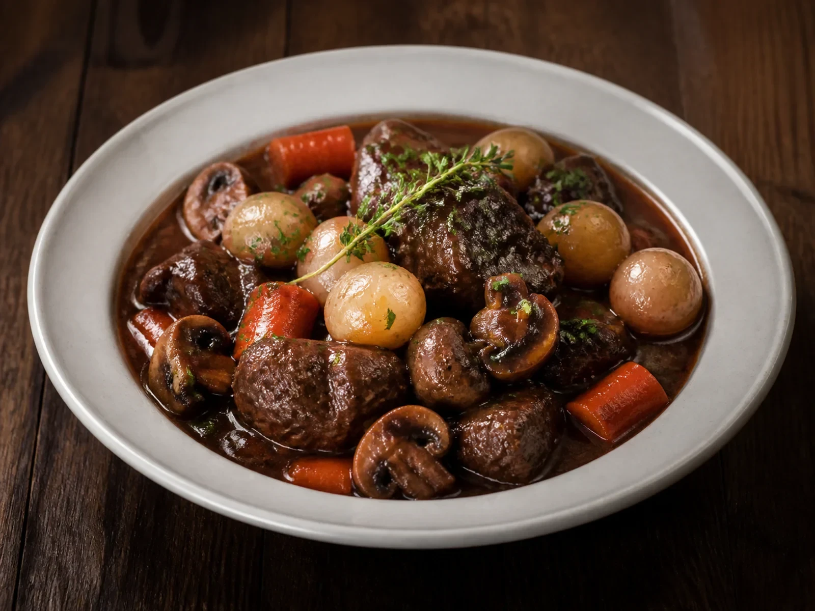 Kırmızı Şaraplı Dana Bourguignon Güveç