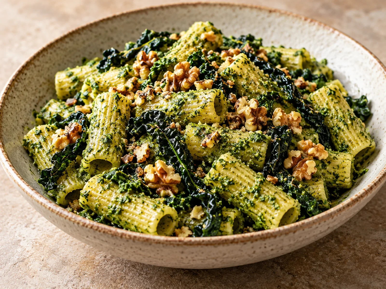 Lahana ve Ceviz Pestolu Vegan Rigatoni