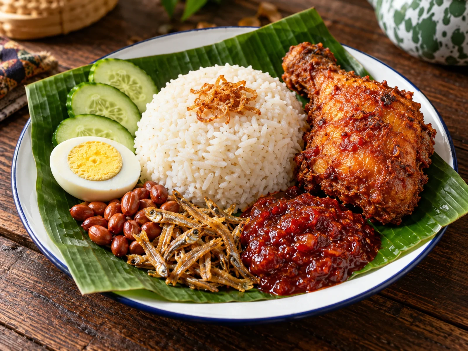 Malezya Usulü Tavuklu Nasi Lemak