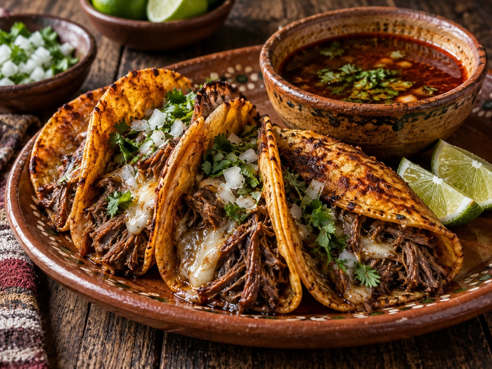 Mısır Tortillalı Dana Birria Taco