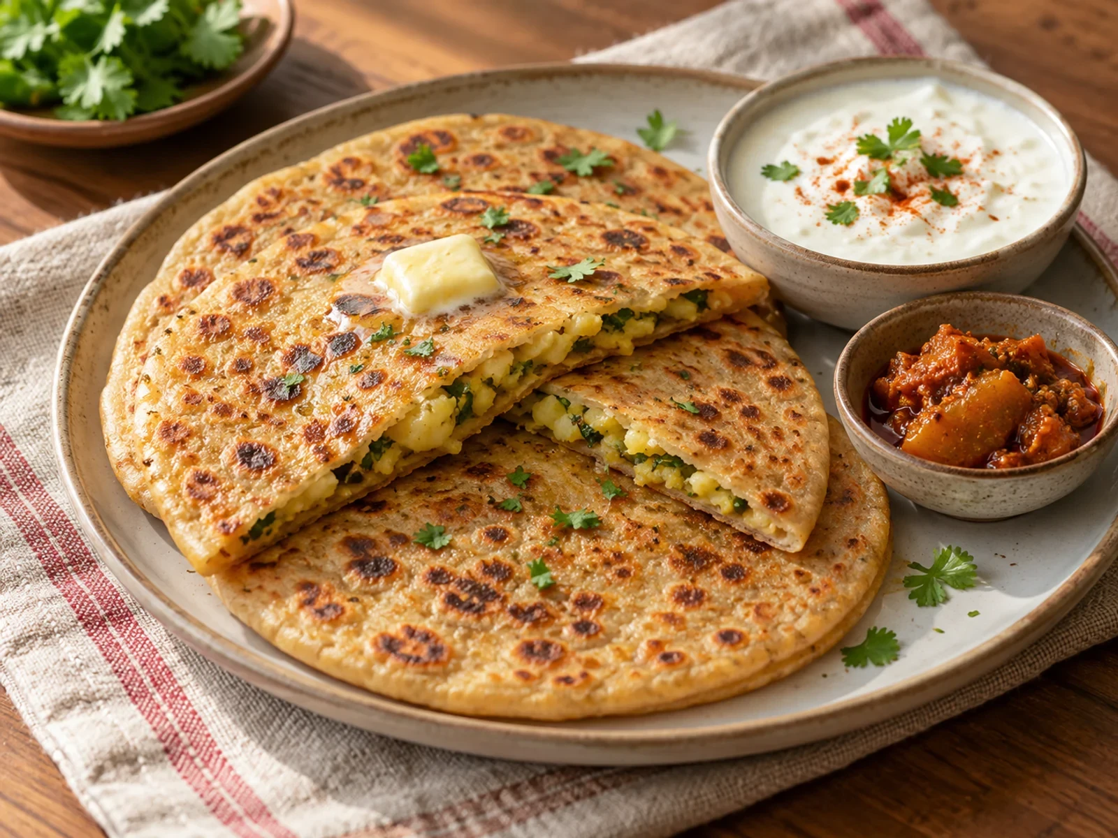 Patates Dolgulu Aloo Paratha