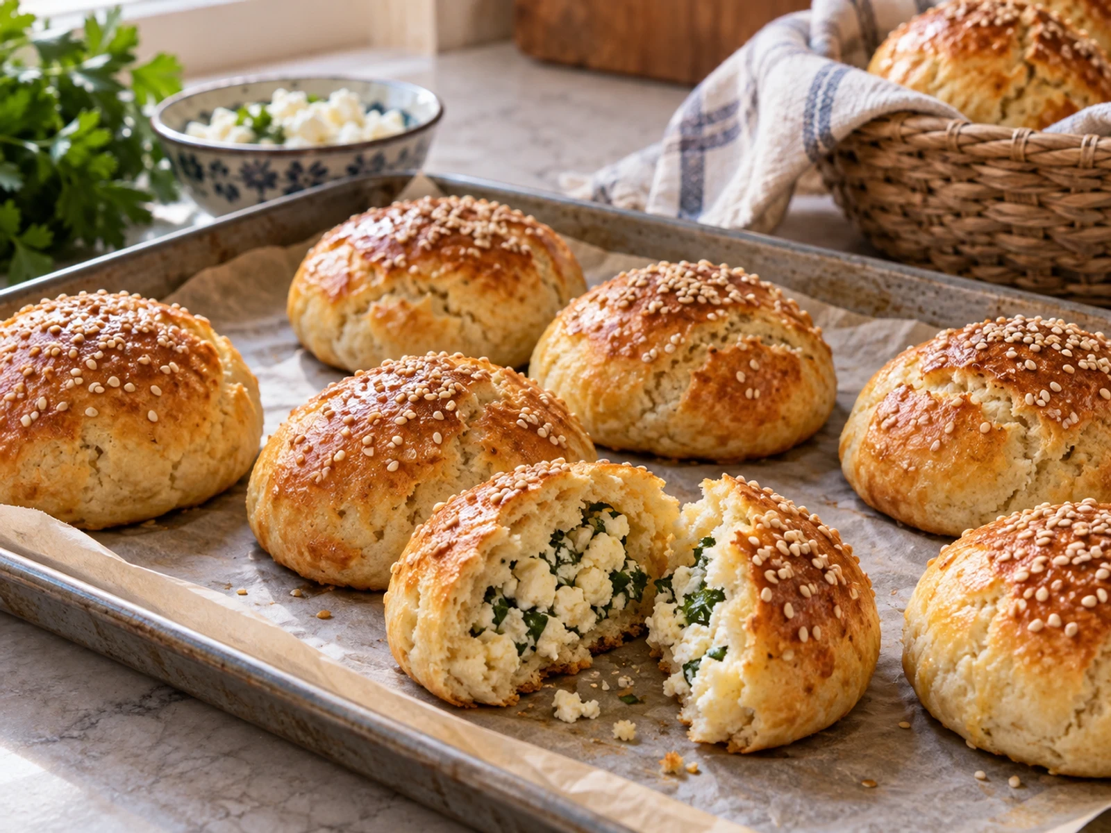 Pirinç Unlu Beyaz Peynirli Glutensiz Poğaça